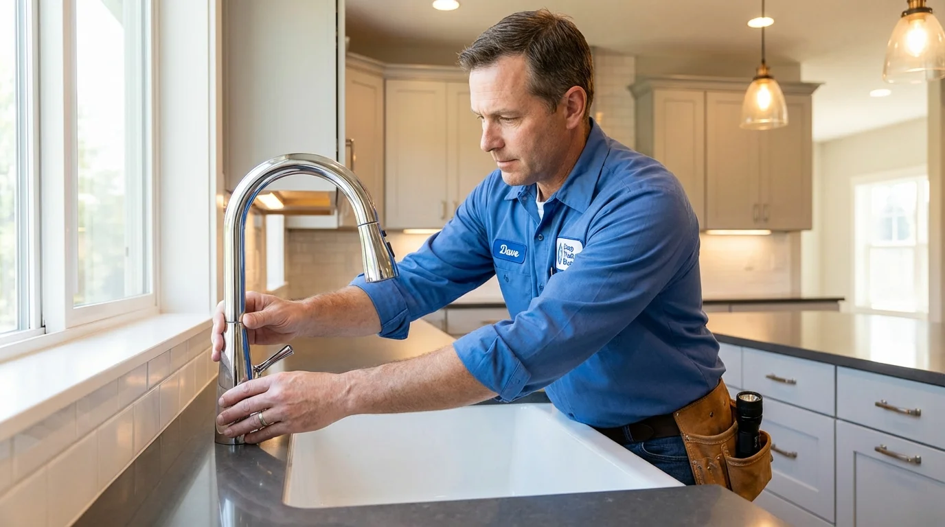 Kitchen faucet installation by Johns Plumbing LLC in Mount Rainier