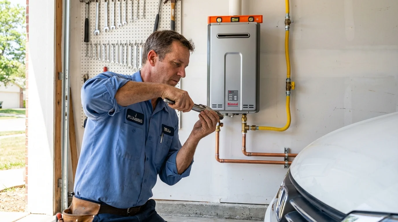 Tankless water heater installation by a Johns Plumbing LLC plumber in Mount Rainier